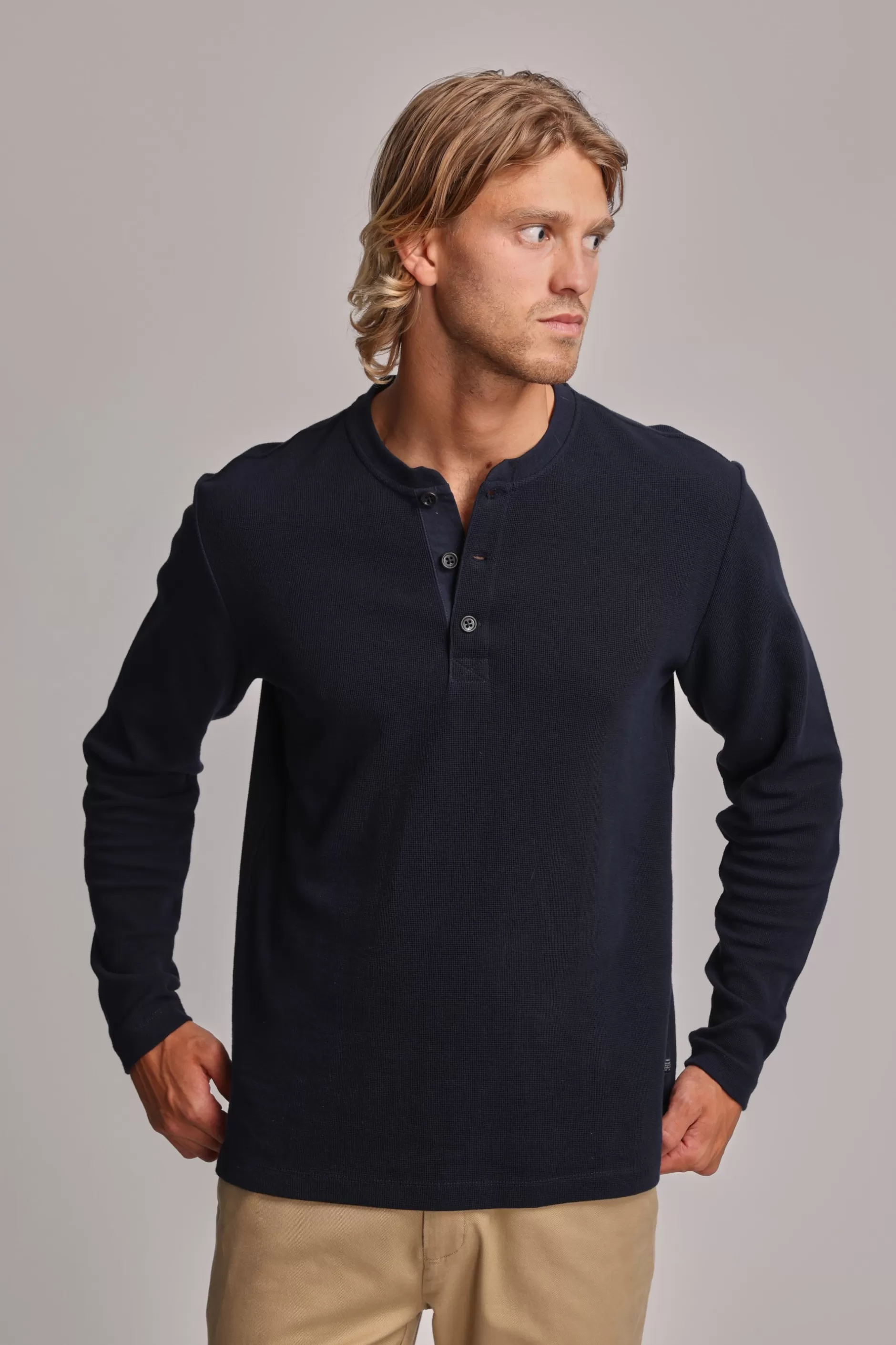 Avenue Waffle Henley^Barkers Clearance