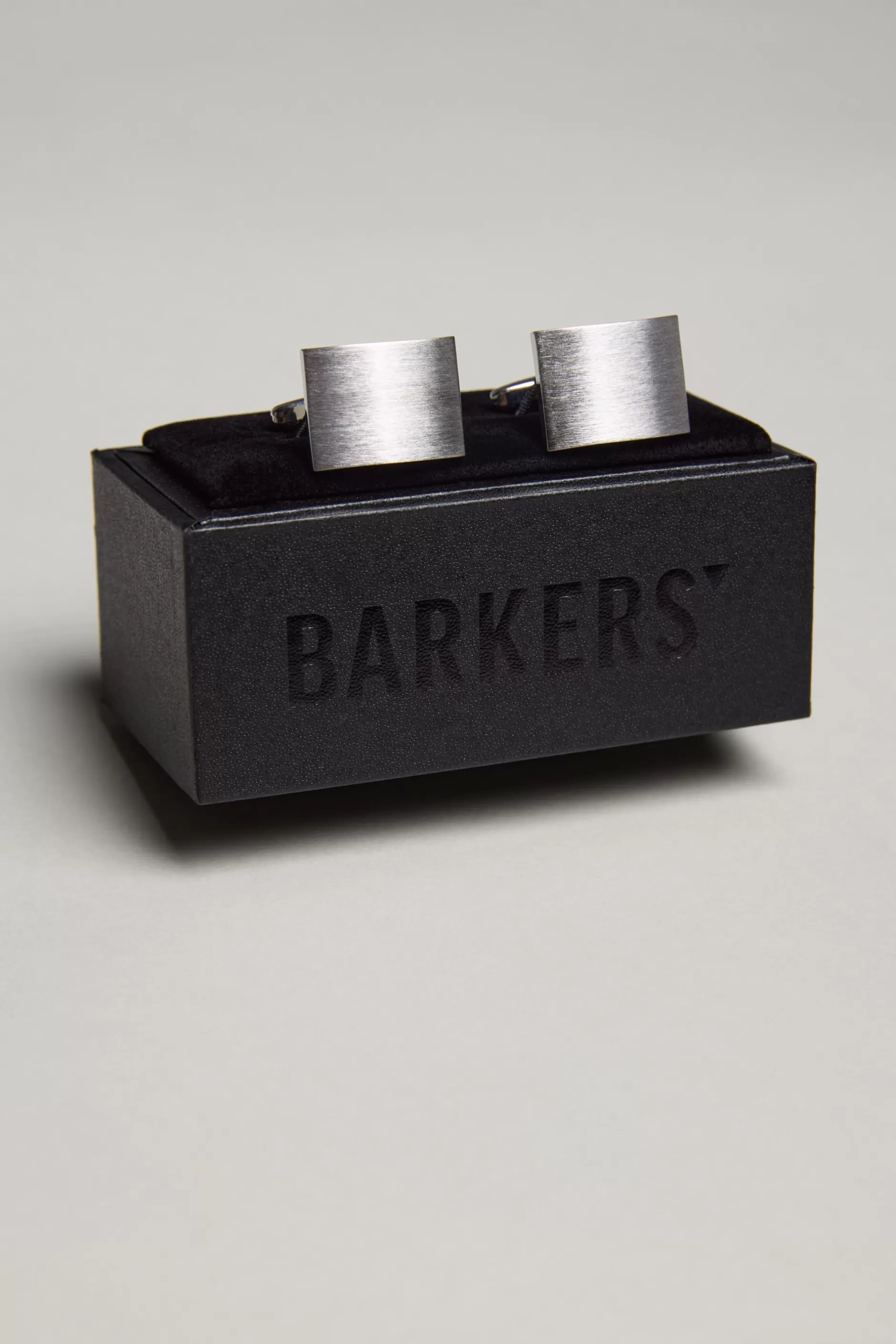 Classic Brushed Silver Rectangle Cufflink^Barkers Online