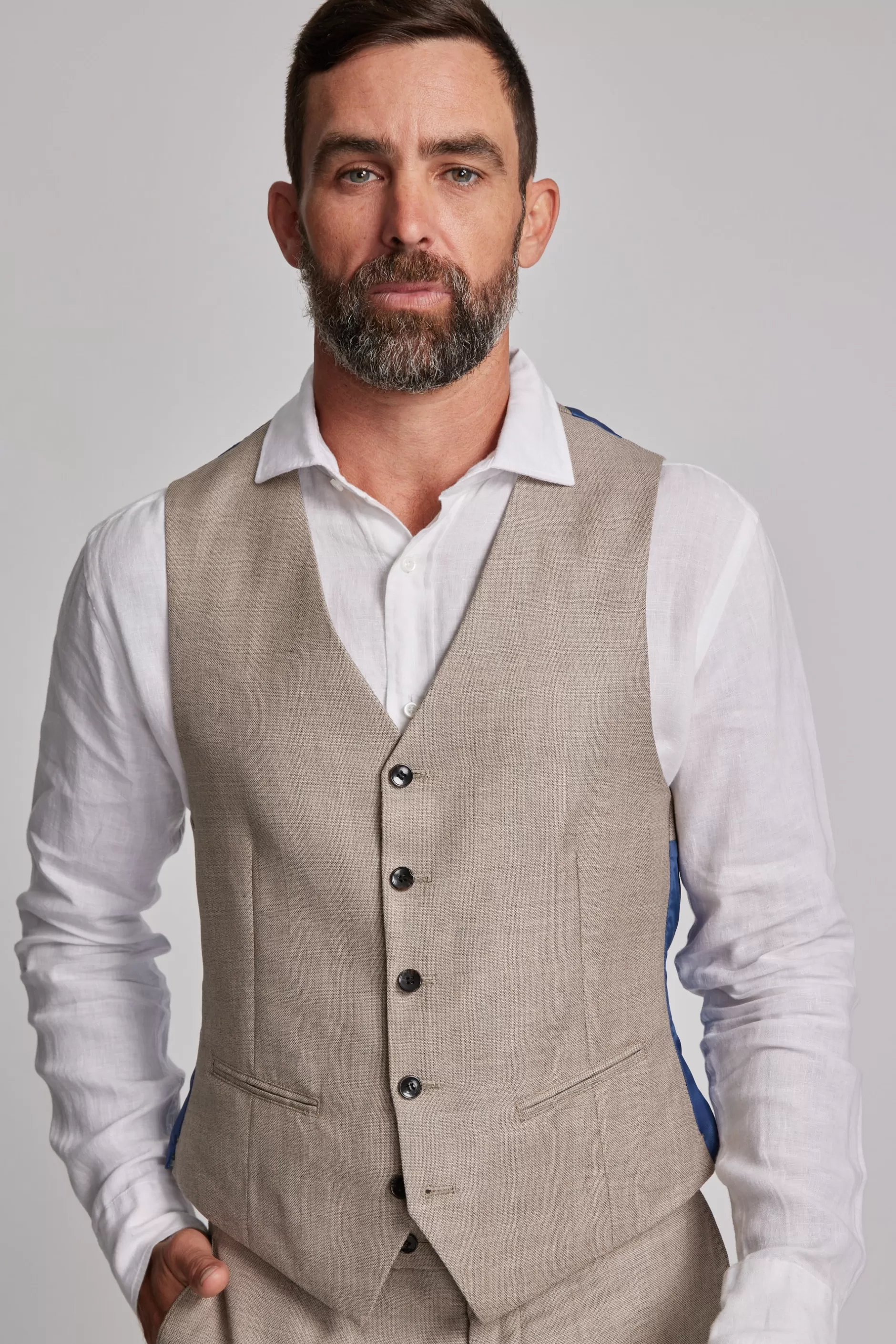 Grantley Linen Waistcoat^Barkers Clearance