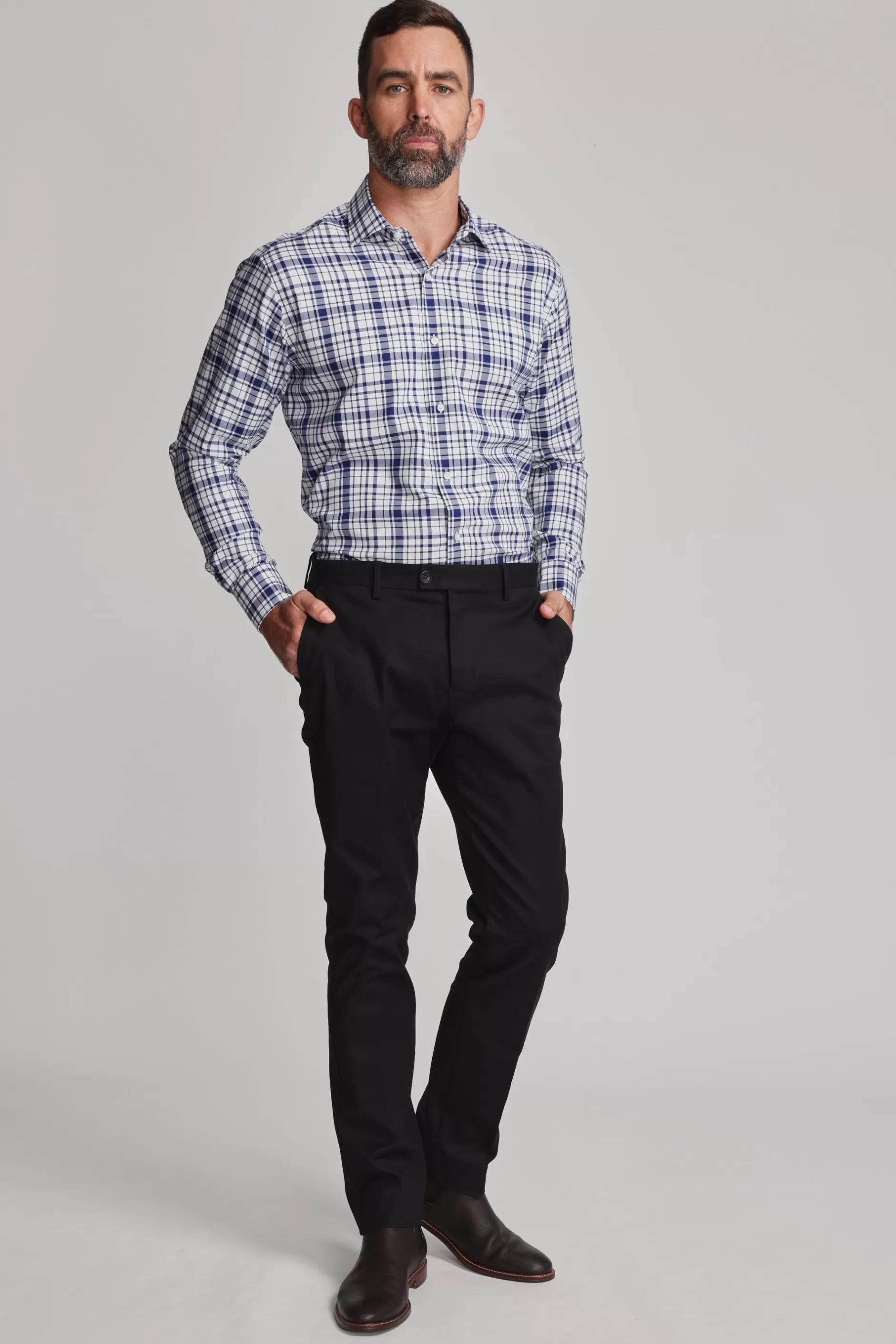 Kensington Check Business Shirt^Barkers Fashion