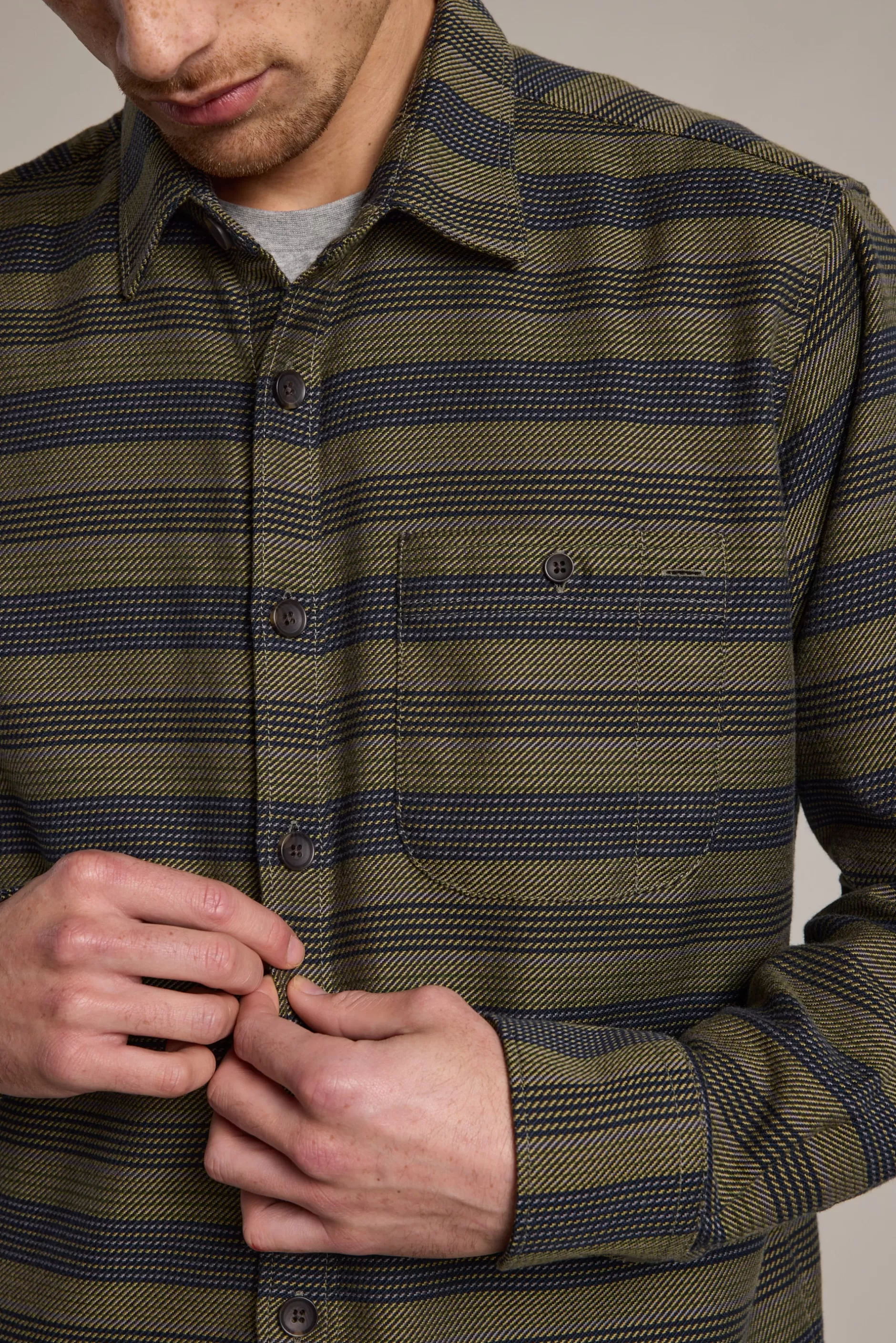 Mossock Stripe Overshirt^Barkers Online