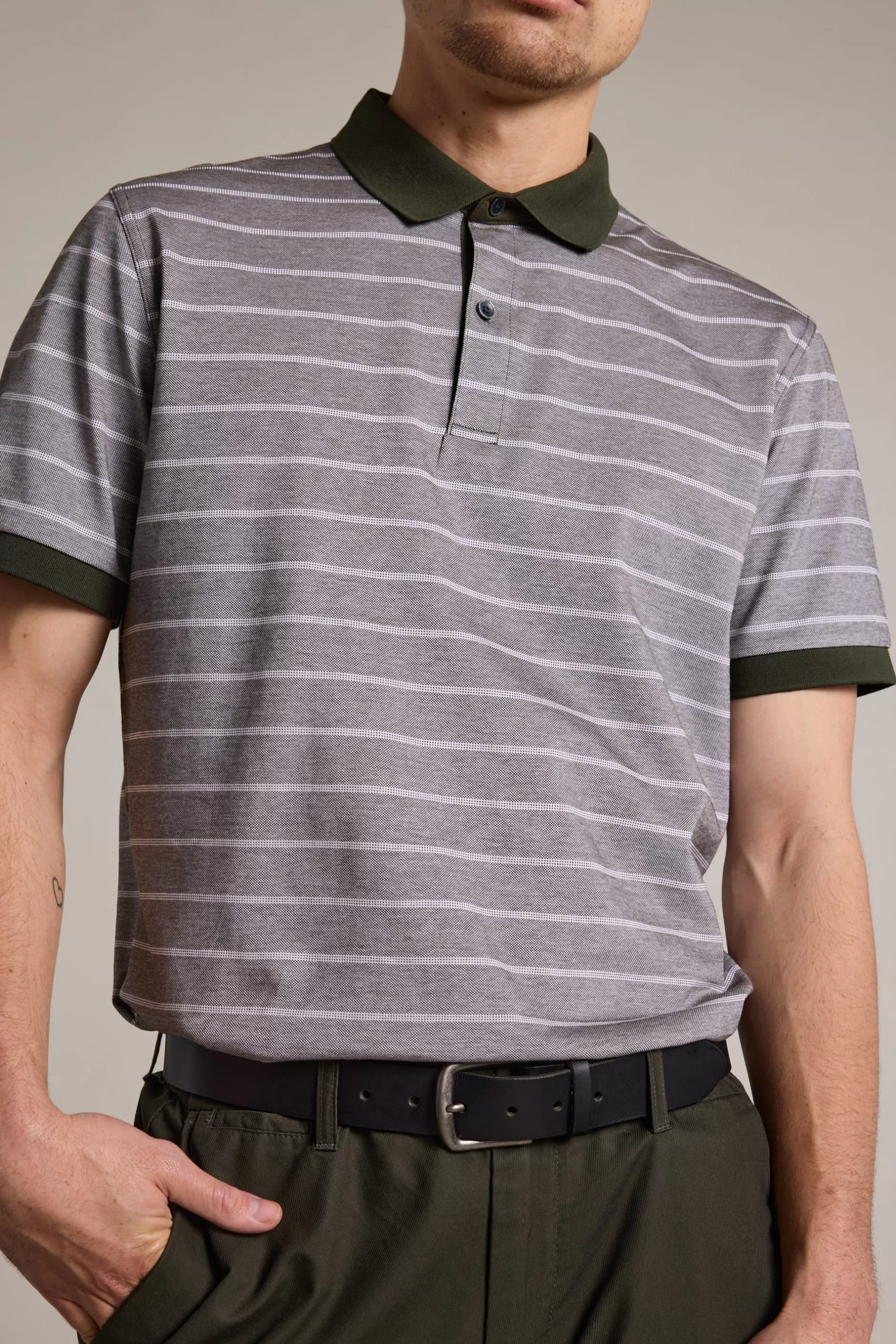 Oxley Mercerised Stripe Polo^Barkers Best Sale