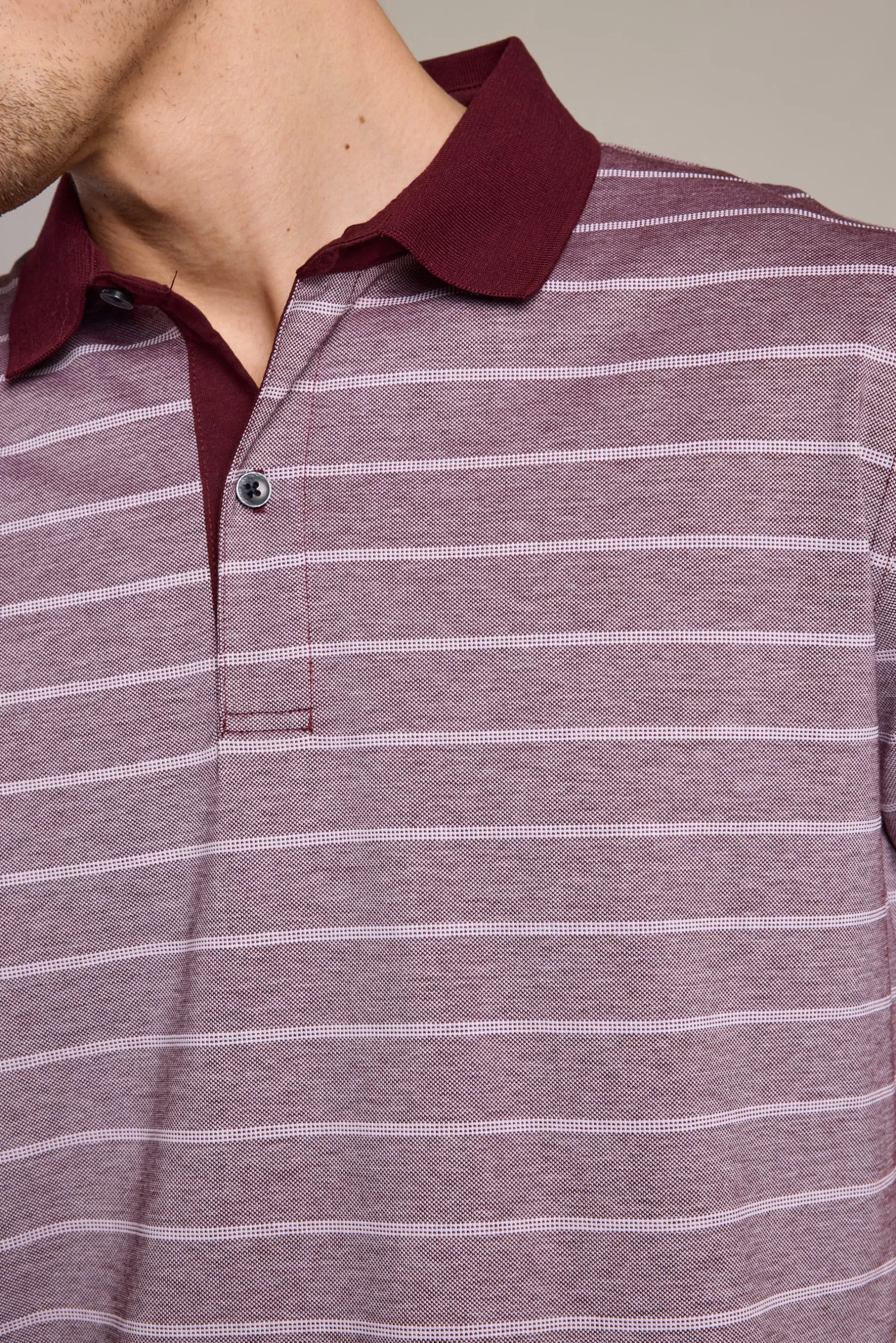 Oxley Mercerised Stripe Polo^Barkers Hot