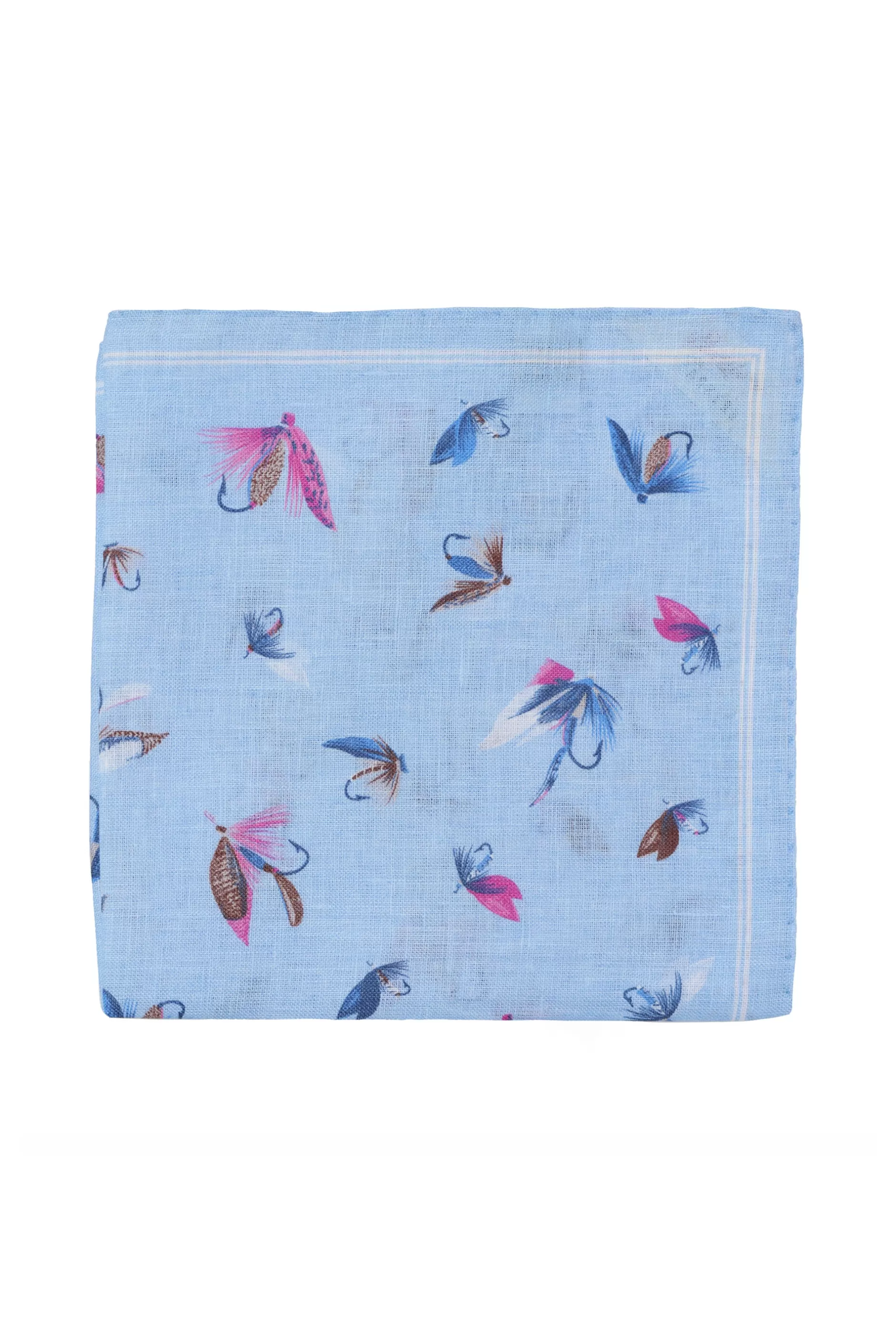 Parisian Fish FLy Linen Pocket Square^Barkers Fashion