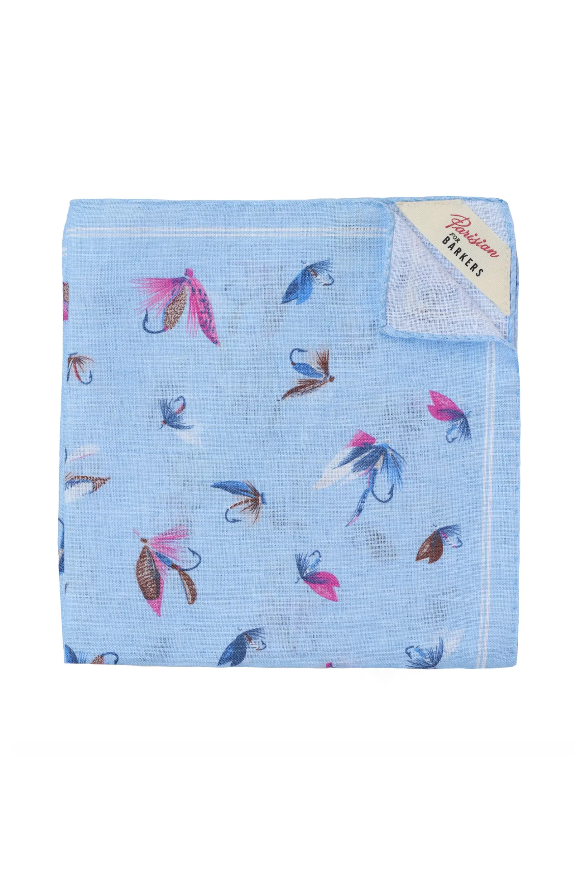 Parisian Fish FLy Linen Pocket Square^Barkers Fashion