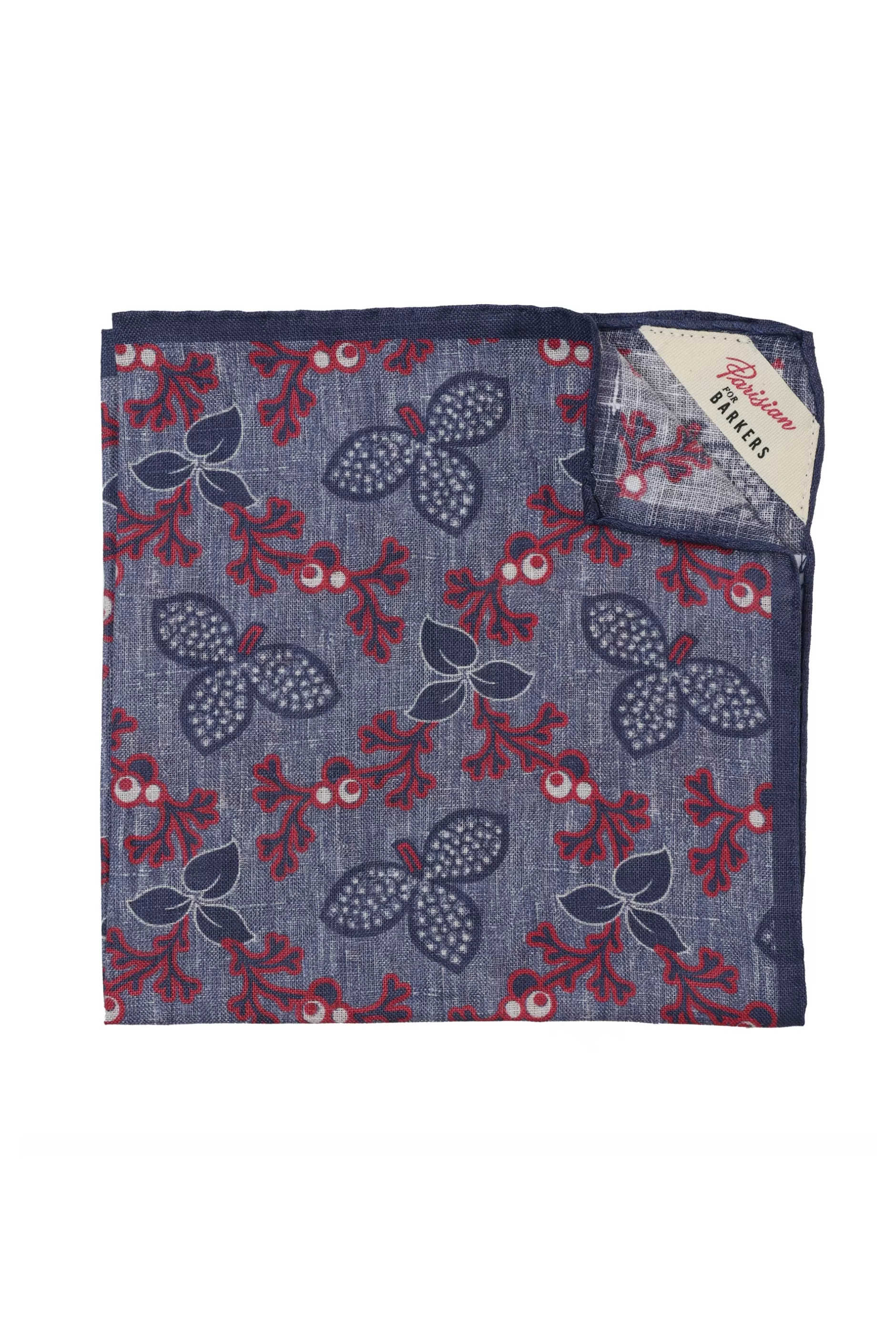 Parisian Floral Linen Pocket Square^Barkers Discount