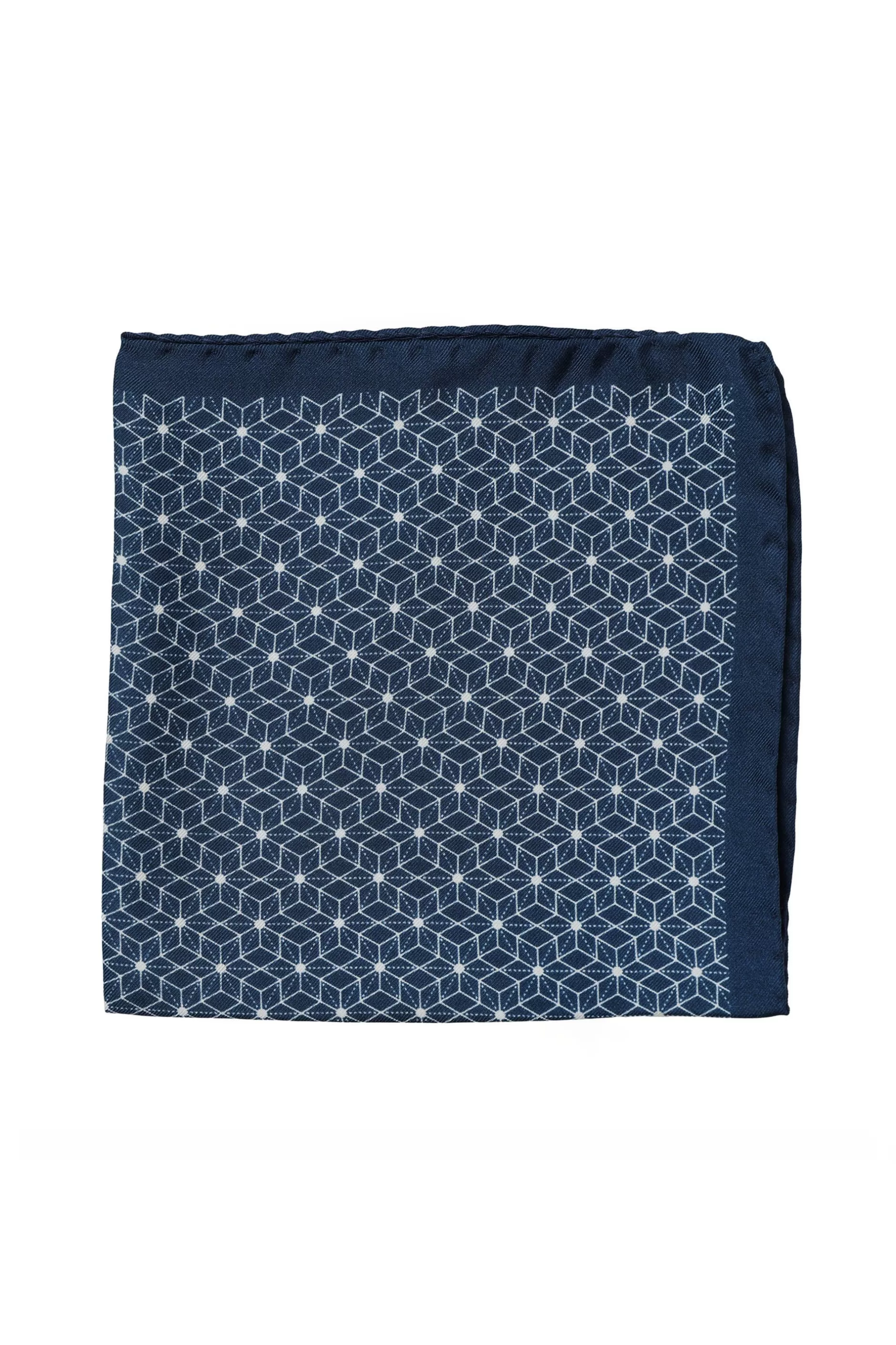 Parisian Geo Silk Pocket Square^Barkers Online