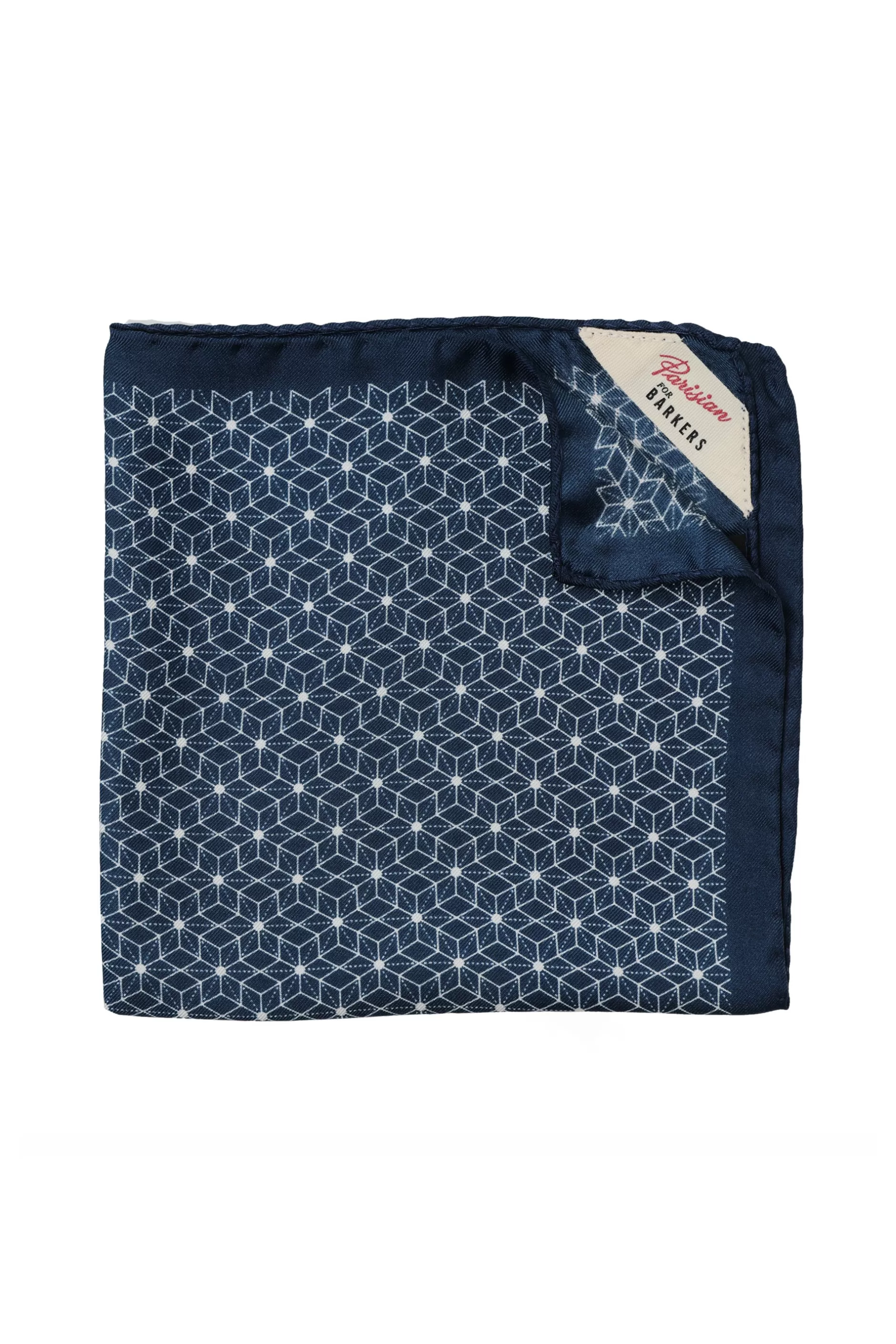 Parisian Geo Silk Pocket Square^Barkers Online